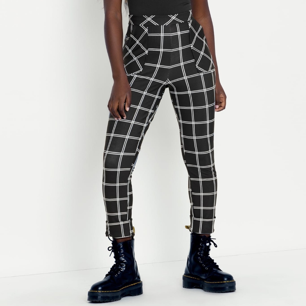 Blackmilk Sporty Plaid Cuffed Pants